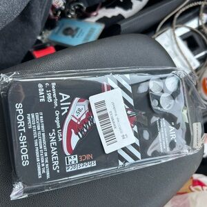 Nike Black Phone Case with Red and White Sneaker Graphic